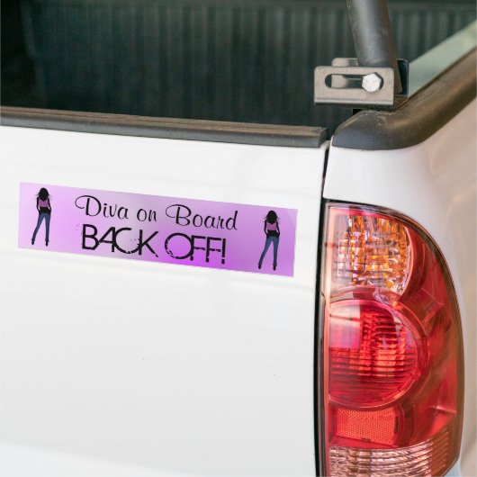 Mode Diva aan boord achter Bumpersticker (Op Truck)