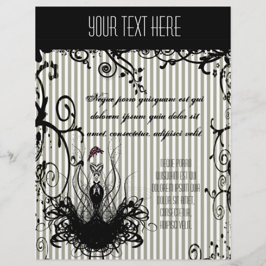 Mode Diva Black en White Swirled Striped Flyer (Achterkant)