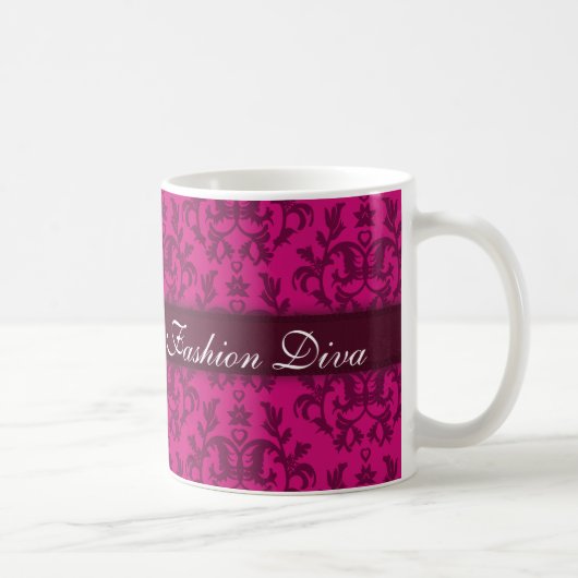 "Mode Diva" damask rick roze meiden mok (Rechts)