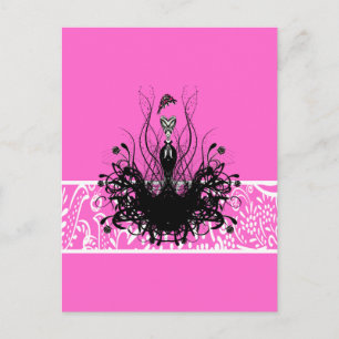 Mode Diva drager roze Briefkaart