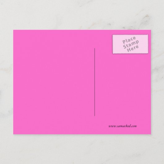Mode Diva  drager roze Briefkaart (Achterkant)
