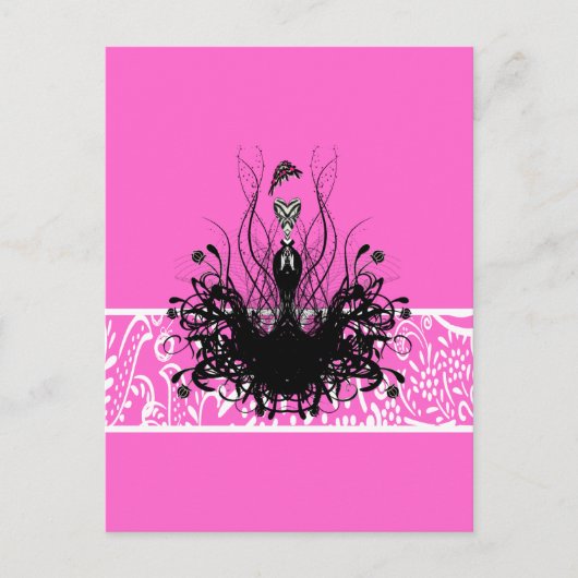 Mode Diva drager roze Briefkaart (Voorkant)