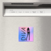 Mode Diva in Blue Jeans Custom Square Magnets Magneet (Insitu (Vaatwasser))