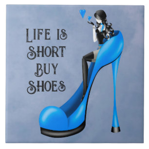 Mode Diva in het blauw van Stiletto Tegeltje