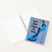 Mode diva in stiletto blauw  notitieboek (Binnen)