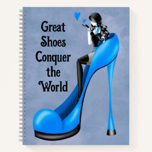 Mode diva in stiletto blauw  notitieboek