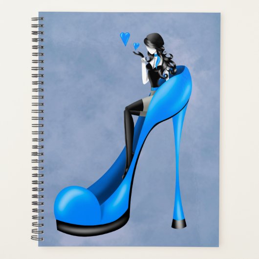 Mode diva in stiletto blauw  planner (Voorkant)