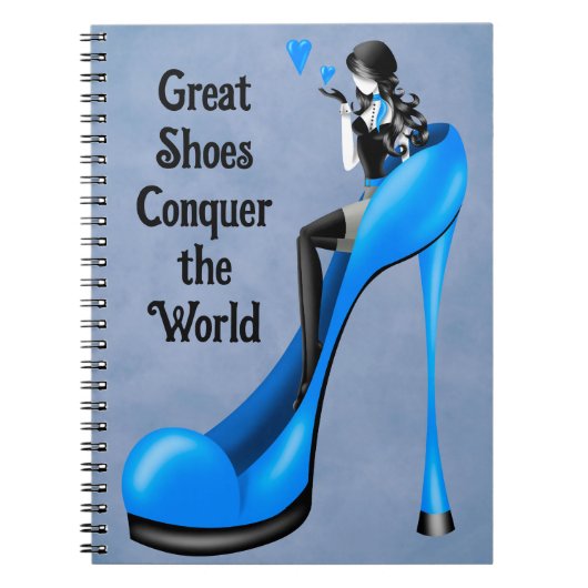 Mode diva in Stiletto Blue Notitieboek (Voorkant)
