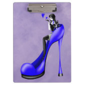 Mode diva in stiletto donkerblauw klembord (Voorkant)