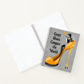 Mode diva in stiletto geel notitieboek (Binnen)