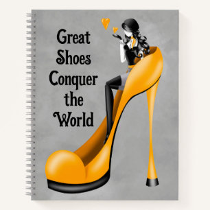 Mode diva in stiletto geel notitieboek