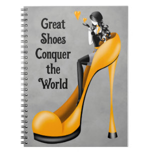 Mode diva in stiletto geel notitieboek