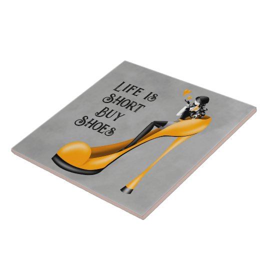 Mode Diva in Stiletto Golden Tegeltje (Zijkant)