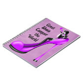 Mode diva in stiletto notitieboek (Linkerzijde)