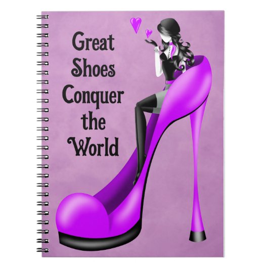Mode diva in stiletto notitieboek (Voorkant)