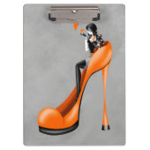 Mode diva in stiletto oranje klembord (Voorkant)