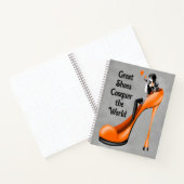 Mode diva in stiletto oranje notitieboek (Binnen)