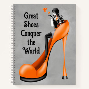 Mode diva in stiletto oranje notitieboek