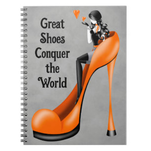 Mode diva in stiletto oranje notitieboek