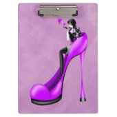 Mode diva in stiletto paars klembord (Voorkant)