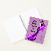 Mode diva in stiletto paars notitieboek (Binnen)