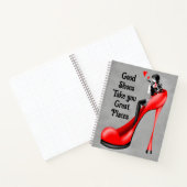Mode diva in Stiletto Rood Notitieboek (Binnen)