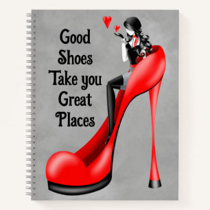 Mode diva in Stiletto Rood Notitieboek