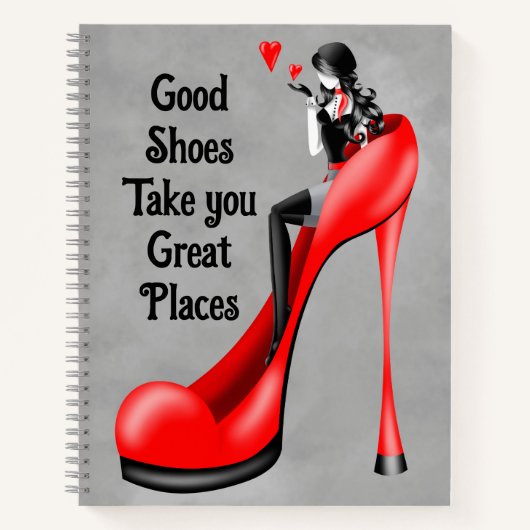 Mode diva in Stiletto Rood Notitieboek (Voorkant)