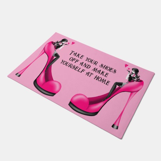 Mode Diva in Stiletto - Roze Deurmat (Schuin)