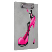 Mode diva in stiletto roze klembord (Rechts)