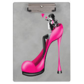 Mode diva in stiletto roze klembord (Voorkant)