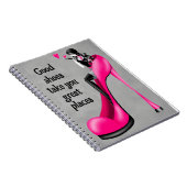 Mode diva in stiletto roze notitieboek (Rechterzijde)