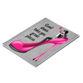 Mode diva in stiletto roze notitieboek (Linkerzijde)