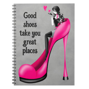 Mode diva in stiletto roze notitieboek