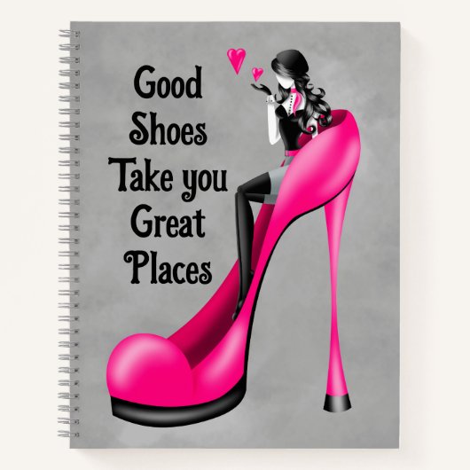 Mode diva in Stiletto roze Notitieboek (Voorkant)