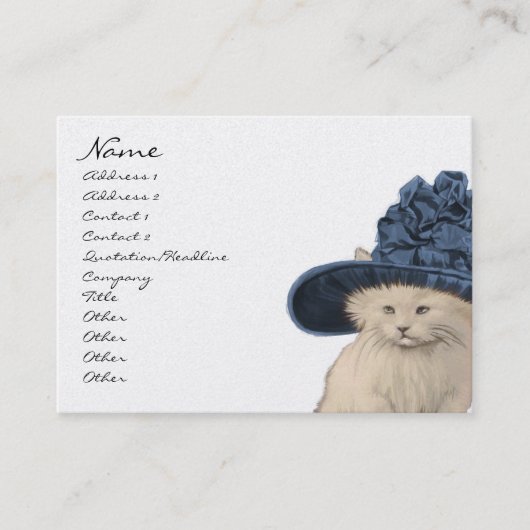 Mode Diva  Kitty Kat Visitekaartjes Blauw (Voorkant)