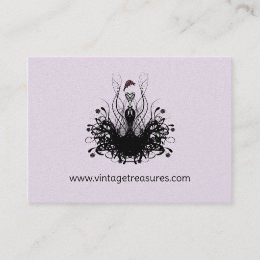 Mode Diva-met bloemen Visitekaartje (Achterkant)