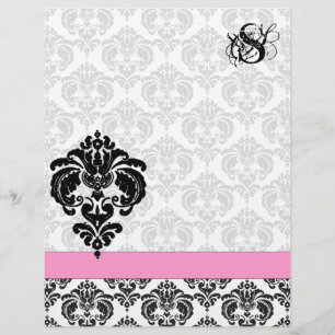 Mode Diva Pink Raspberry Monogram Damask