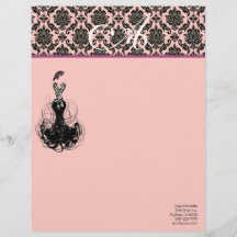 Mode Diva Pink Raspberry Monogram Damask