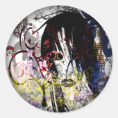 Mode Diva Swirled Ronde Sticker (Voorkant)