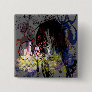 Mode Diva Swirled Vierkante Button 5,1 Cm