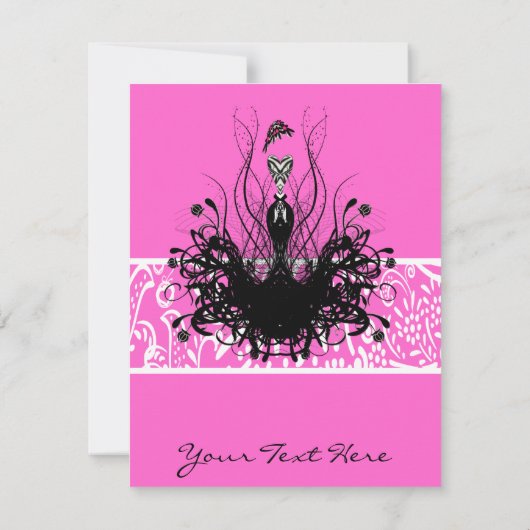 Mode Diva Uitnodigingen, Flyers en stickers Kaart (Achterkant)