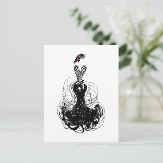 Mode diva - Zwart-wit Briefkaart (Staand voorkant)