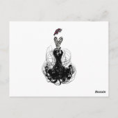 Mode diva - Zwart-wit Briefkaart (Achterkant)