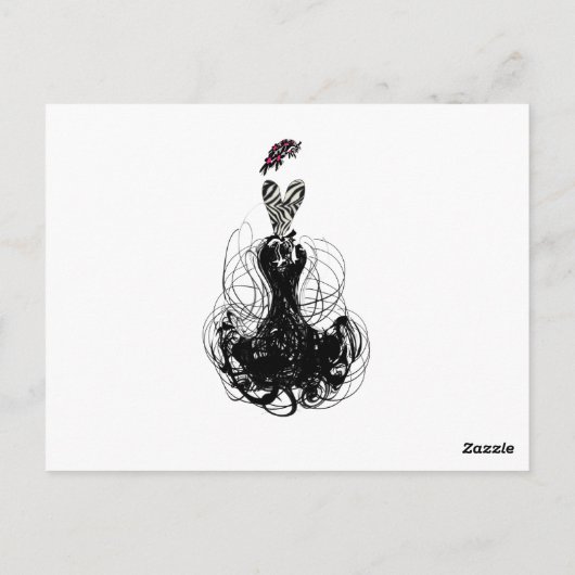 Mode diva - Zwart-wit Briefkaart (Achterkant)