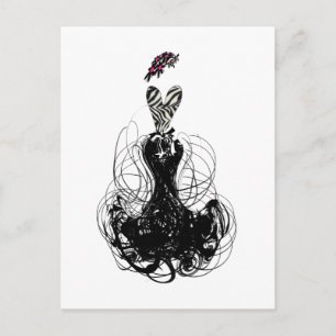 Mode diva - Zwart-wit Briefkaart