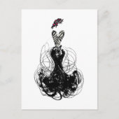 Mode diva - Zwart-wit Briefkaart (Voorkant)