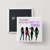 Mode Divas Black Silhouette Bachelorette Party Vierkante Button 5,1 Cm (Voorkant /achterkant)