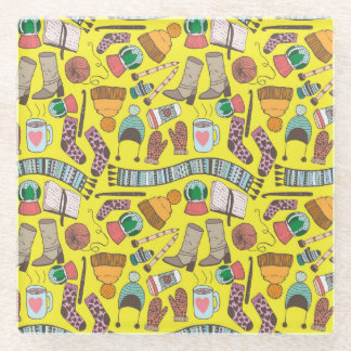 Mode: Doodle schetspatroon. Glazen Onderzetter