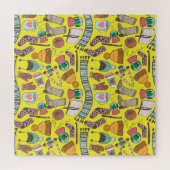 Mode: Doodle schetspatroon. Legpuzzel (Horizontaal)